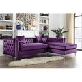 Luxury Bedding Luxury Bedding FSA2585 Button Tufted With Silvertone Nailhead & Trim Y-leg Right Facing Sectional Sofa; Purple FSA2585-US